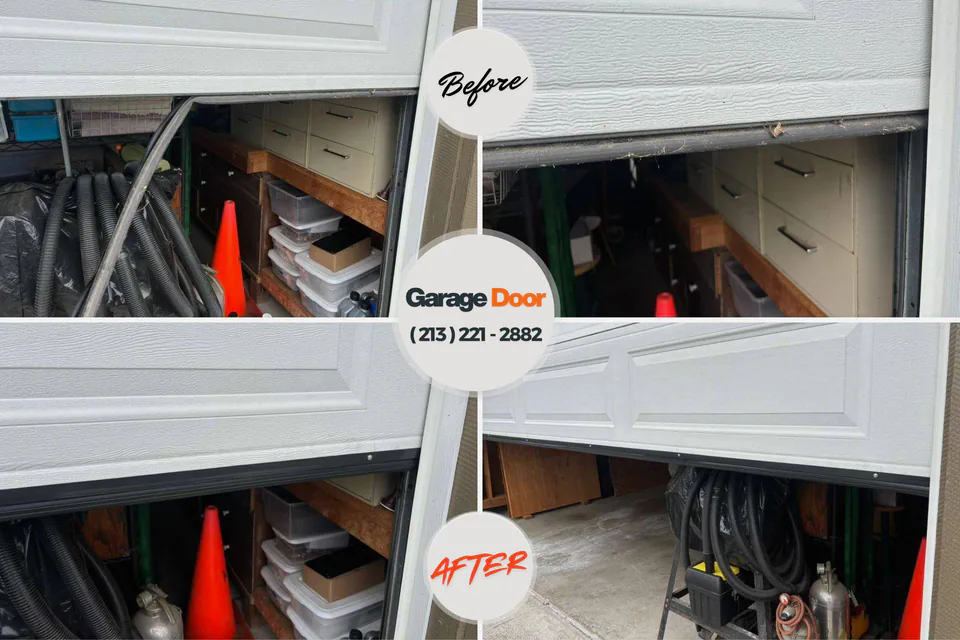 Before and after: garage door repair Oceana, WV